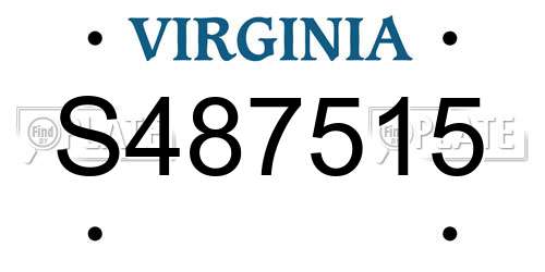S487515 Virginia License Plate