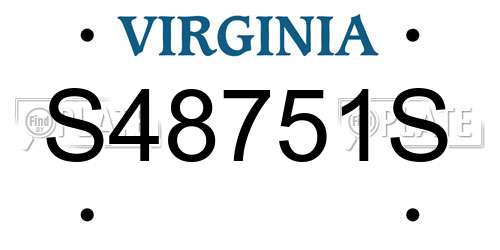 S48751S Virginia License Plate