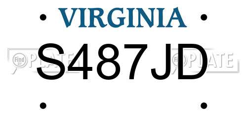 S487JD Virginia License Plate
