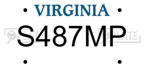 S487MP Virginia License Plate