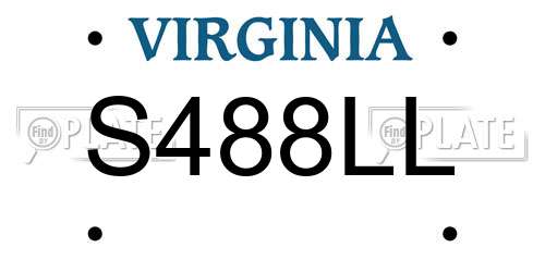 S488LL Virginia License Plate