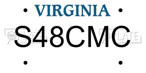 S48CMC Virginia License Plate