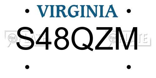 S48QZM Virginia License Plate