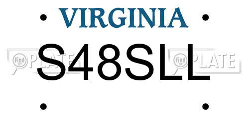 S48SLL Virginia License Plate