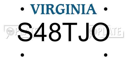 S48TJO Virginia License Plate
