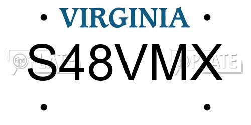 S48VMX Virginia License Plate