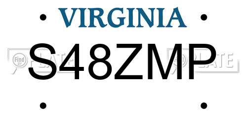 S48ZMP Virginia License Plate