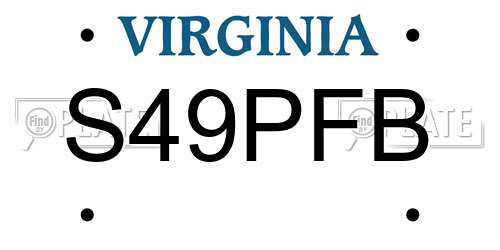 S49PFB Virginia License Plate
