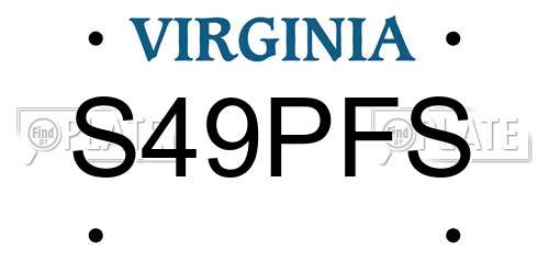 S49PFS Virginia License Plate