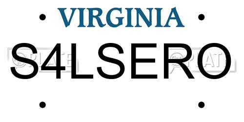 S4LSERO Virginia License Plate