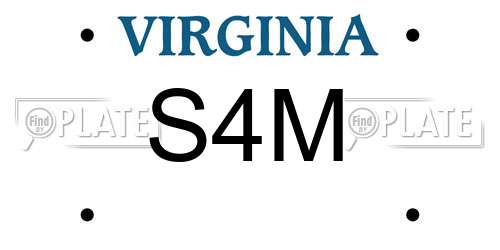 S4M Virginia License Plate