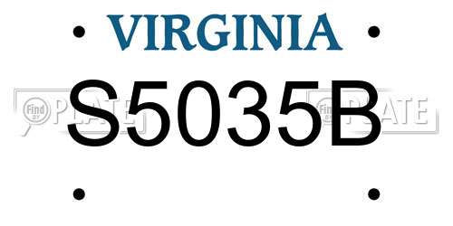 S5035B Virginia License Plate