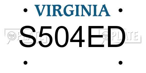 S504ED Virginia License Plate