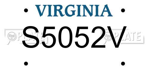 S5052V Virginia License Plate
