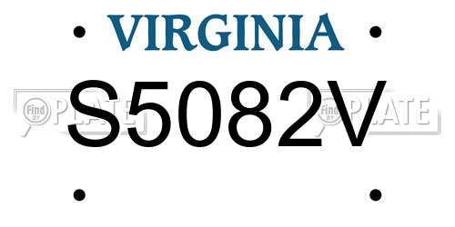 S5082V Virginia License Plate
