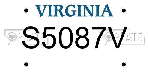 S5087V Virginia License Plate