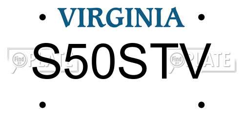 S50STV Virginia License Plate