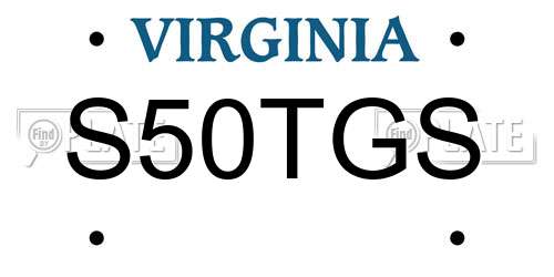 S50TGS Virginia License Plate