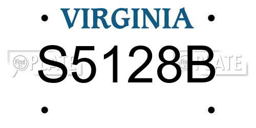 S5128B Virginia License Plate