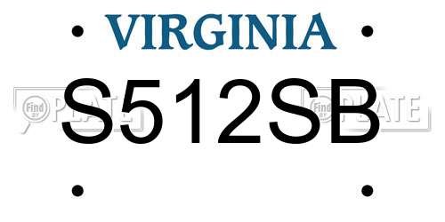 S512SB Virginia License Plate