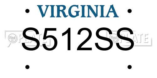 S512SS Virginia License Plate