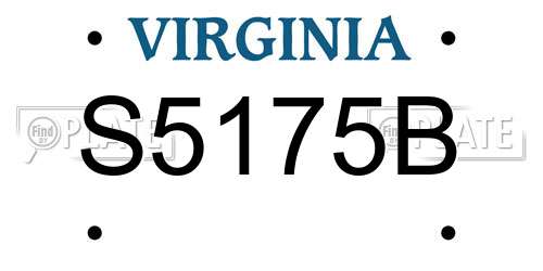 S5175B Virginia License Plate
