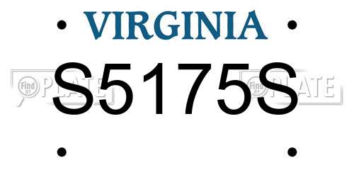 S5175S Virginia License Plate