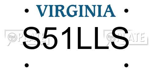 S51LLS Virginia License Plate