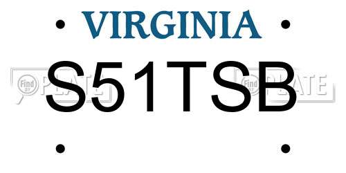 S51TSB Virginia License Plate