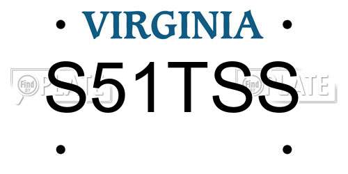 S51TSS Virginia License Plate