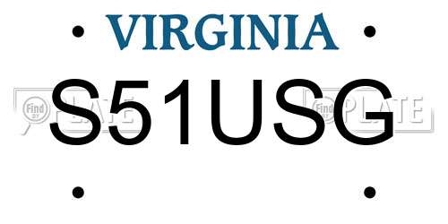 S51USG Virginia License Plate