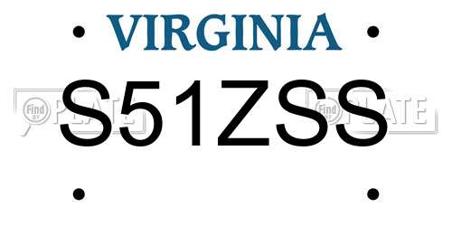 S51ZSS Virginia License Plate