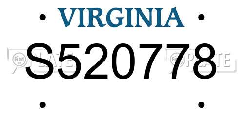 S520778 Virginia License Plate