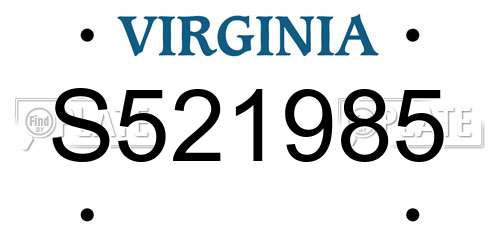 S521985 Virginia License Plate