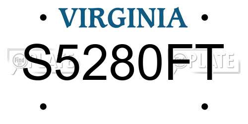 S5280FT Virginia License Plate