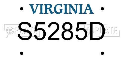 S5285D Virginia License Plate