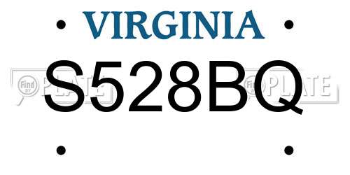 S528BQ Virginia License Plate