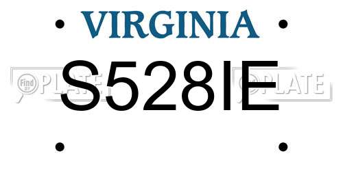 S528IE Virginia License Plate