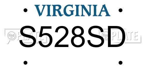 S528SD Virginia License Plate
