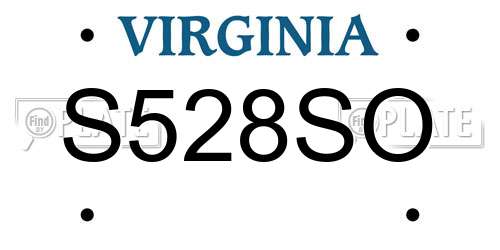 S528SO Virginia License Plate