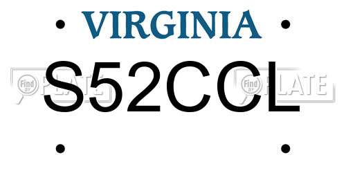 S52CCL Virginia License Plate