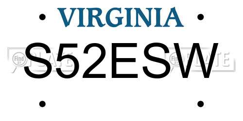 S52ESW Virginia License Plate