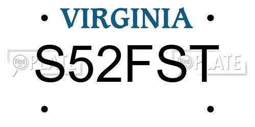 S52FST Virginia License Plate