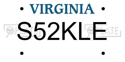 S52KLE Virginia License Plate