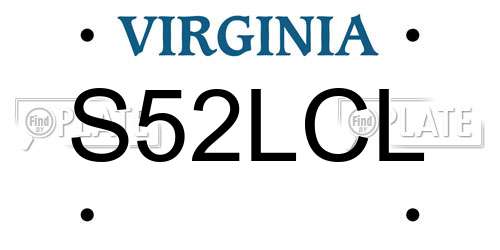 S52LCL Virginia License Plate