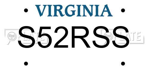 S52RSS Virginia License Plate