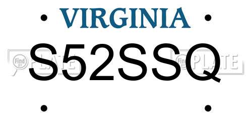 S52SSQ Virginia License Plate