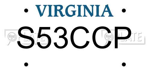 S53CCP Virginia License Plate