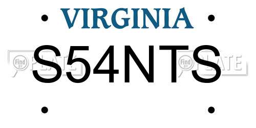 S54NTS Virginia License Plate