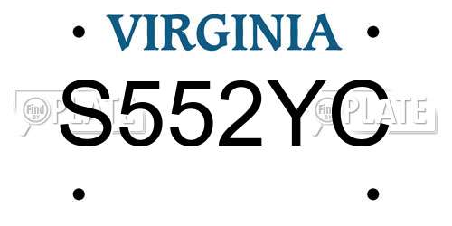 S552YC Virginia License Plate